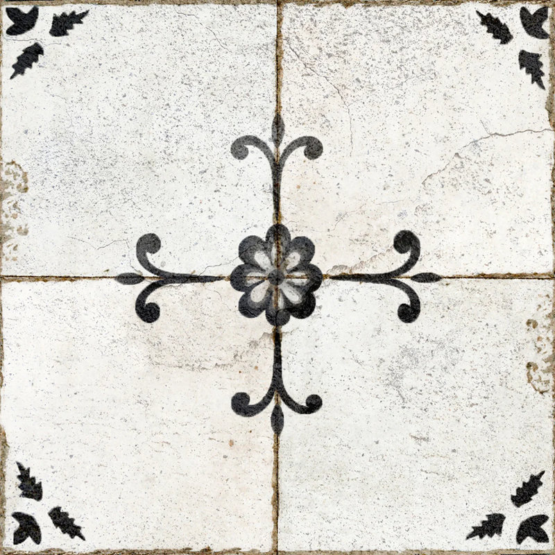 Carreau de mosaïque en vinyle 12 po x 12 po (ensemble de 24), Gris foncé / argenté