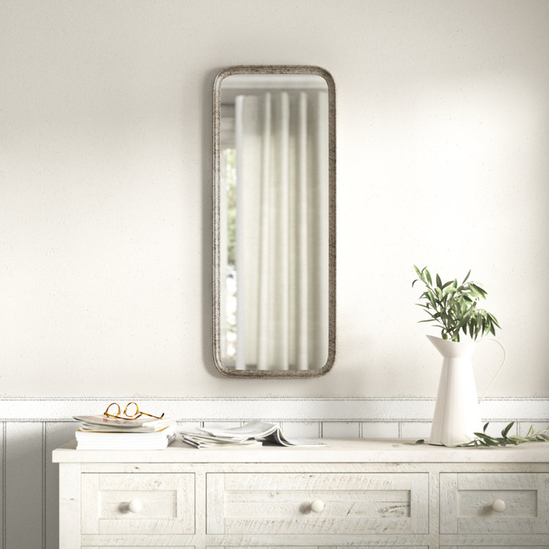 Iron Rectangle Mirror, Silver Leaf, 39.5" x 15.75"