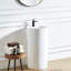 Lavabo de salle de bain piédestal circulaire en résine de pierre H 35 "Clingao 