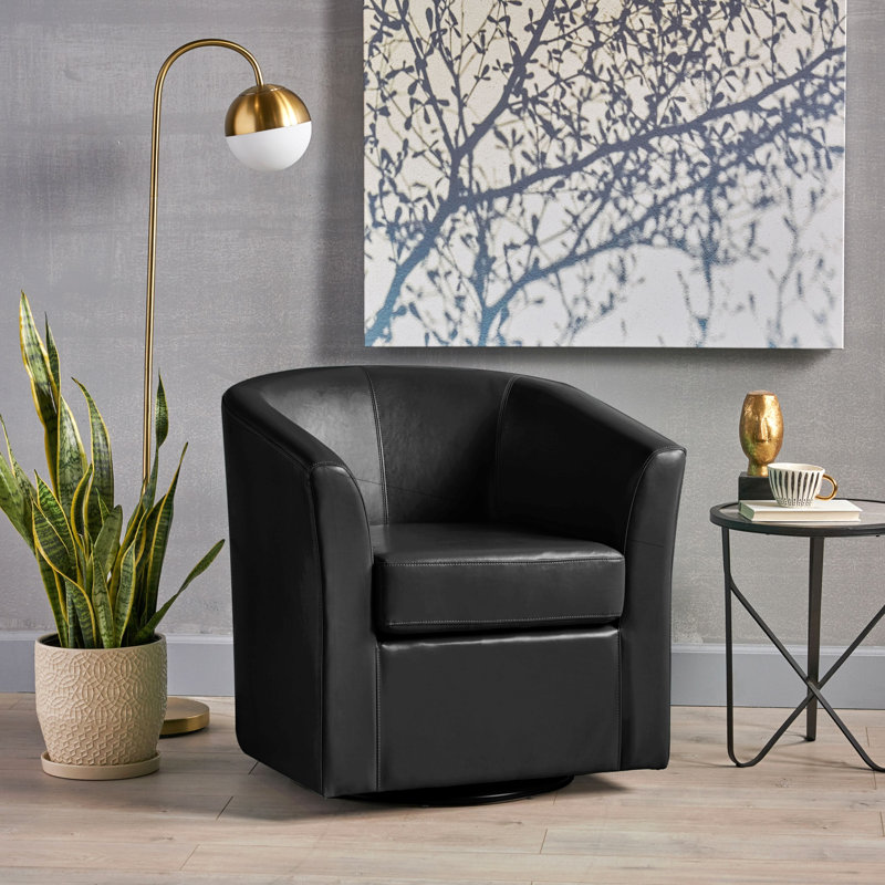 Fauteuil club pivotant, Noir