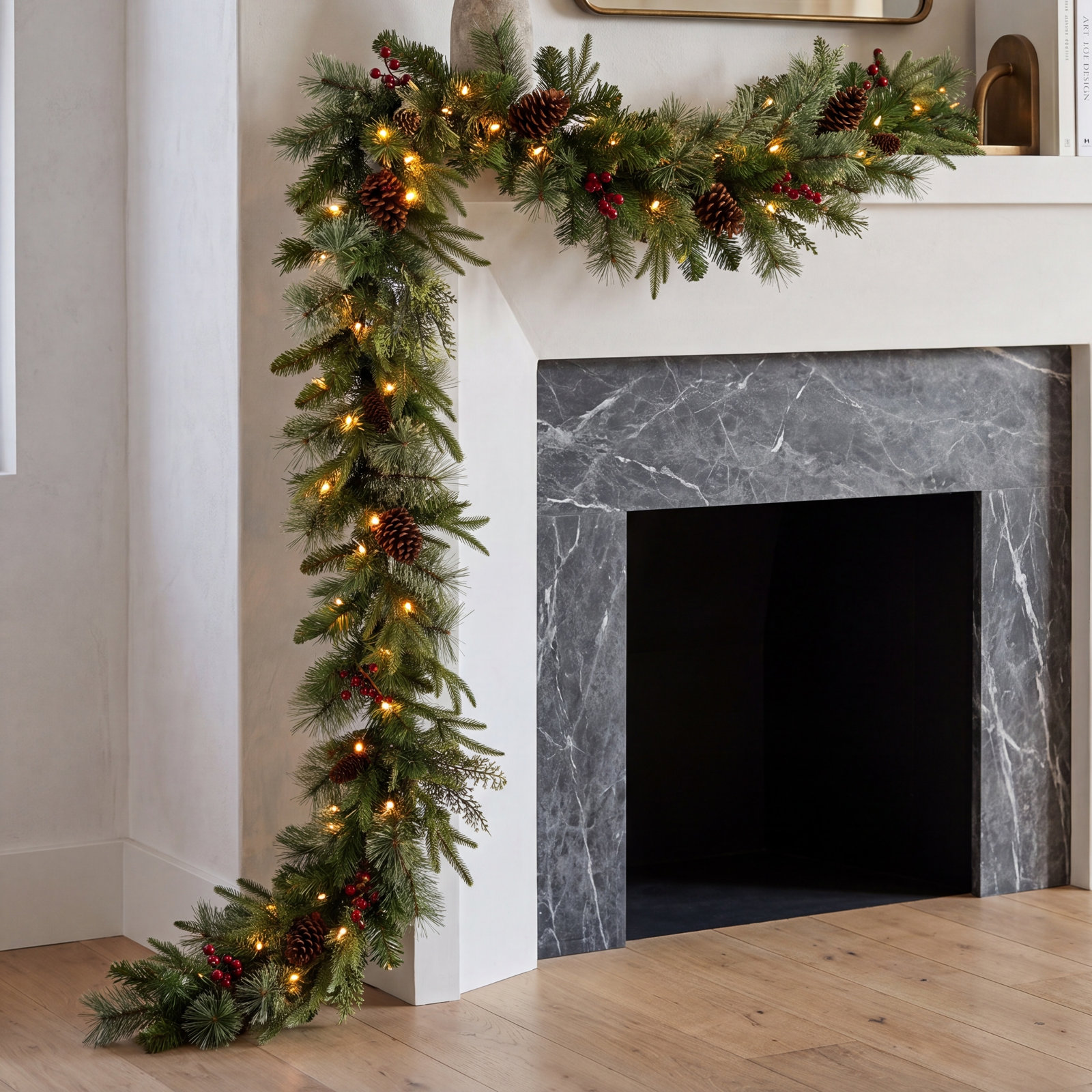 108" Pre-Lit Colonial Christmas Garland