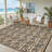 Waterproof Reversible Outdoor Rug - Boho Leaf Design - Large, UV & Mark Resistant, Washable Plastic Patio Mat with 4 Stakes & Storage Bag for RV, Camping, Deck, Balcony, 9x18ft-983500376-983500356