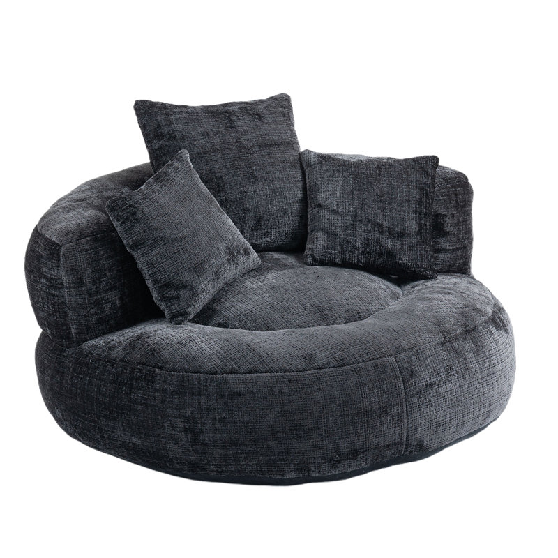Mason Chenille Bean Bag Lounger, Black