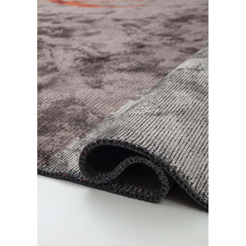 Rapture Abstract Area Rug in Gray, Rectangle 6'7" x 8'3"