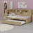Daybed With Storage Shelves, USB And Trundle-1873293058