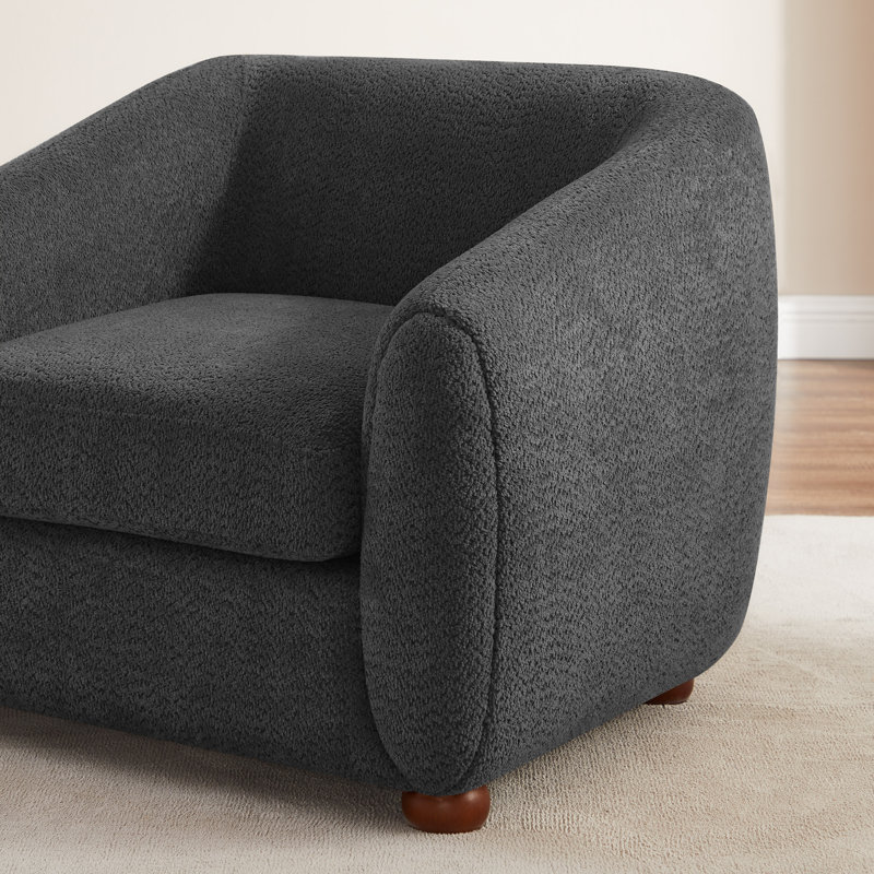 Fauteuil rembourré 36,6 pouces, Polyester gris foncé