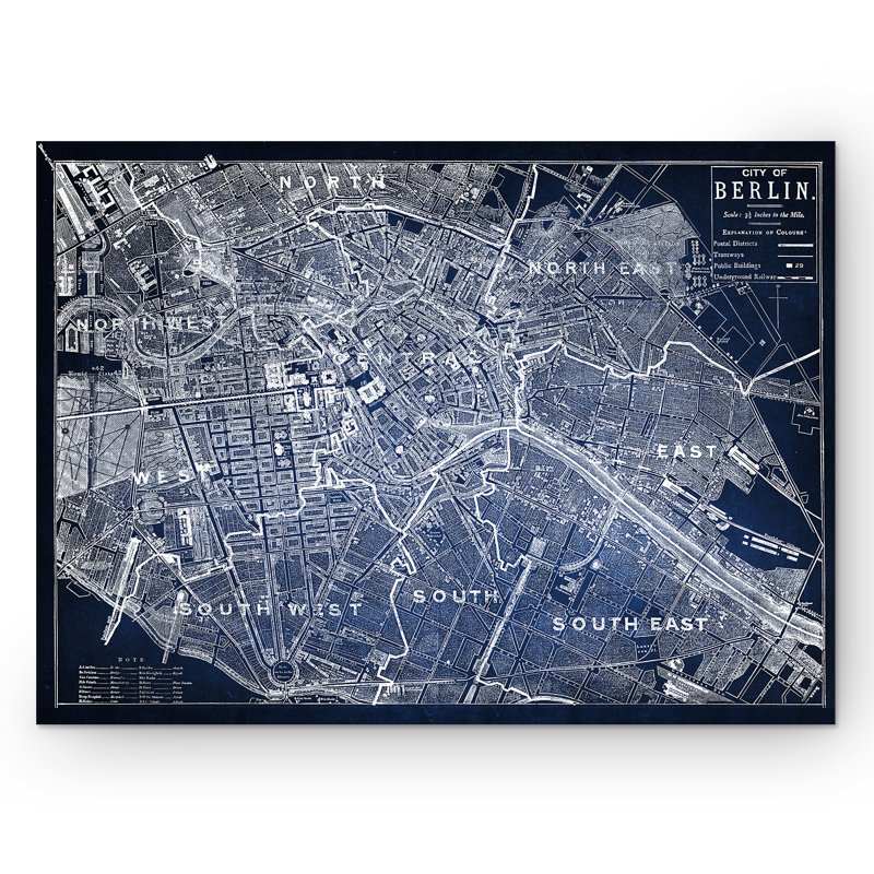 " Berlin Sketch Map ", 30" H x 40" W x 1.5" D