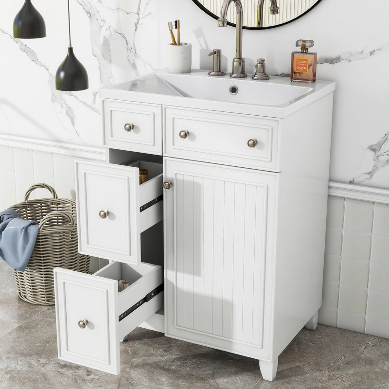 Meuble-lavabo simple 18,09 po avec plateau en résine Graysan