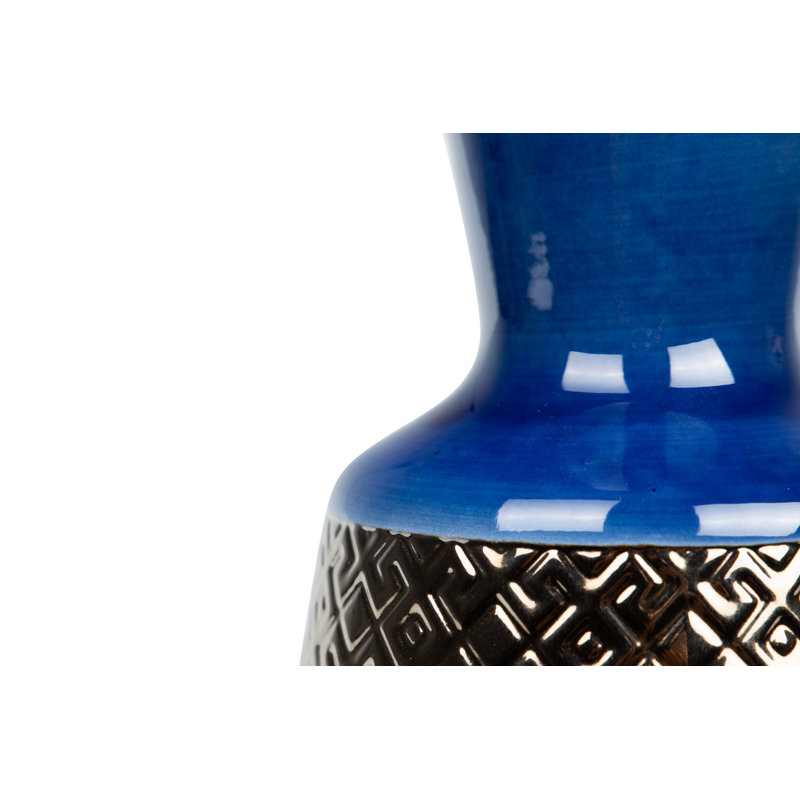 Deann Blue/Black 34Cm Ceramic Table Vase