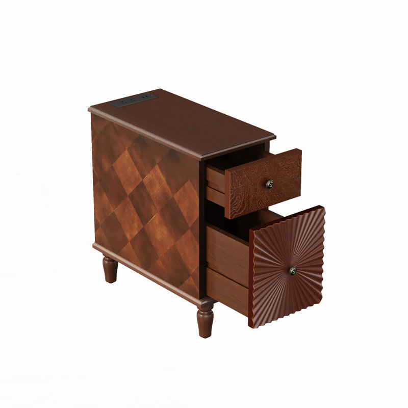 2 Drawer Modern Sofa Side Table