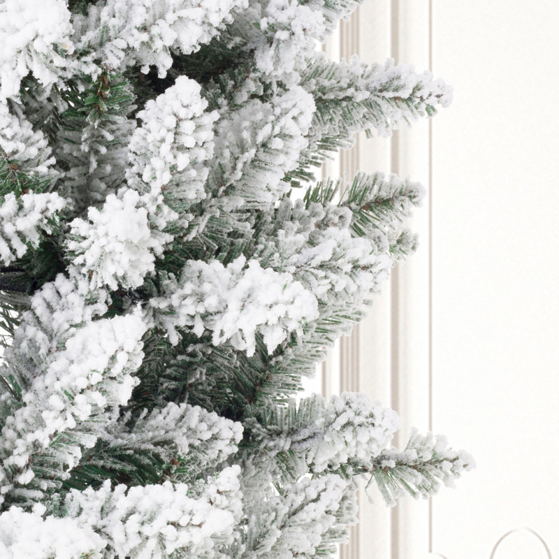 Sapin de Noël artificiel mince 11 pi avec 950 lumières blanches chaudes Herolinda