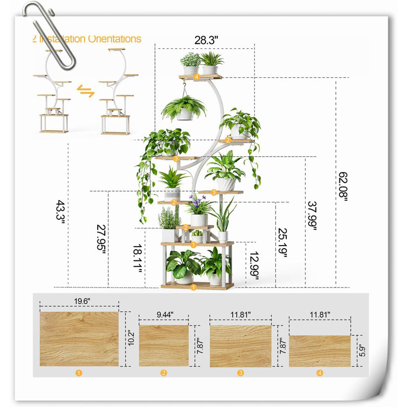 Plant Rack Setup 17 Stories Plant Stand Indoor With Grow Lights, 8 Tiered Indoor Plant ...