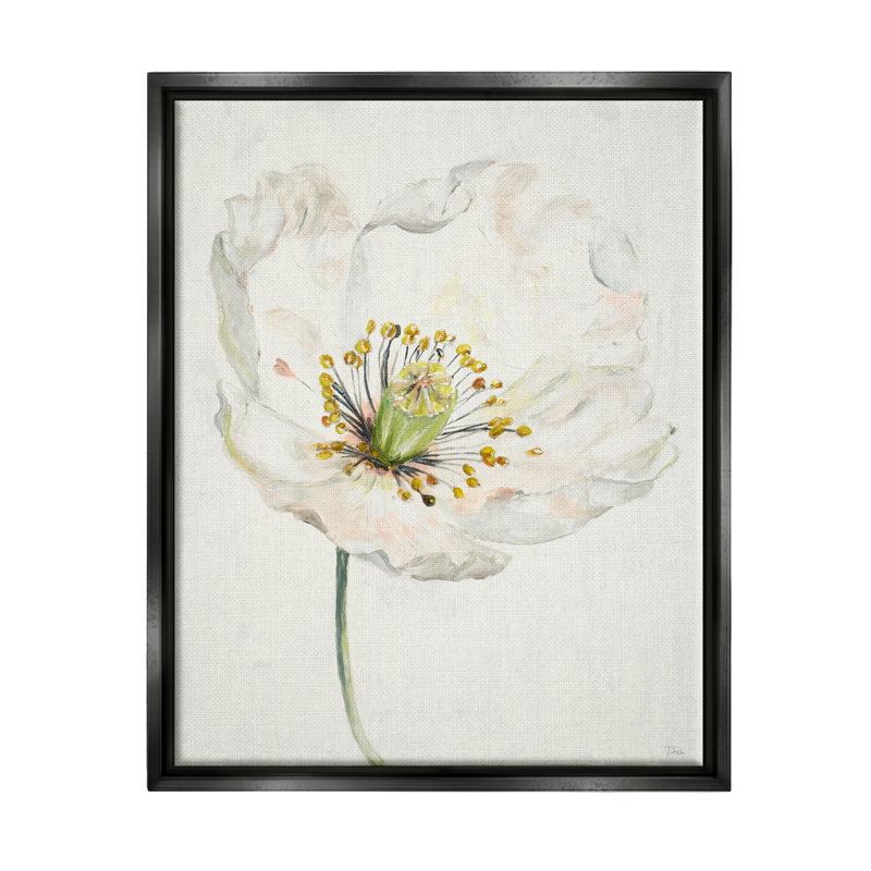 «Delicate Beauty White Flower» par Patricia Pinto - peinture sur toile, H 21 po x l 17 po x P 1,7 po