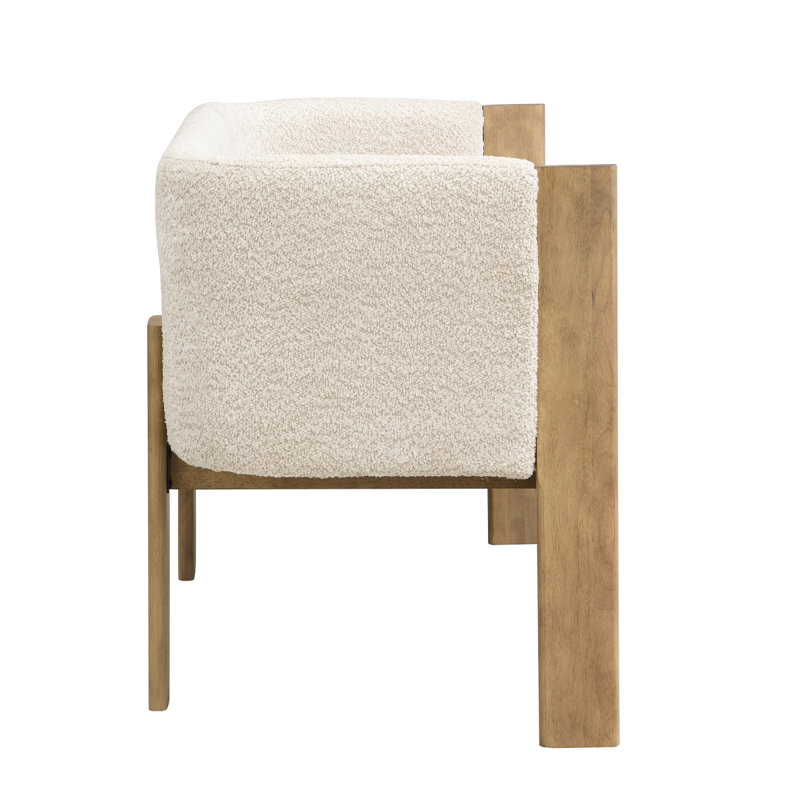 Causeuse rembourrée 48,5 po (frêne naturel et amande), Amande, Bois naturel