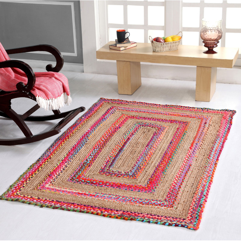 Littoral Striped Jute / Sisal Hand Woven Area Rug, Rectangle 120 x 180cm