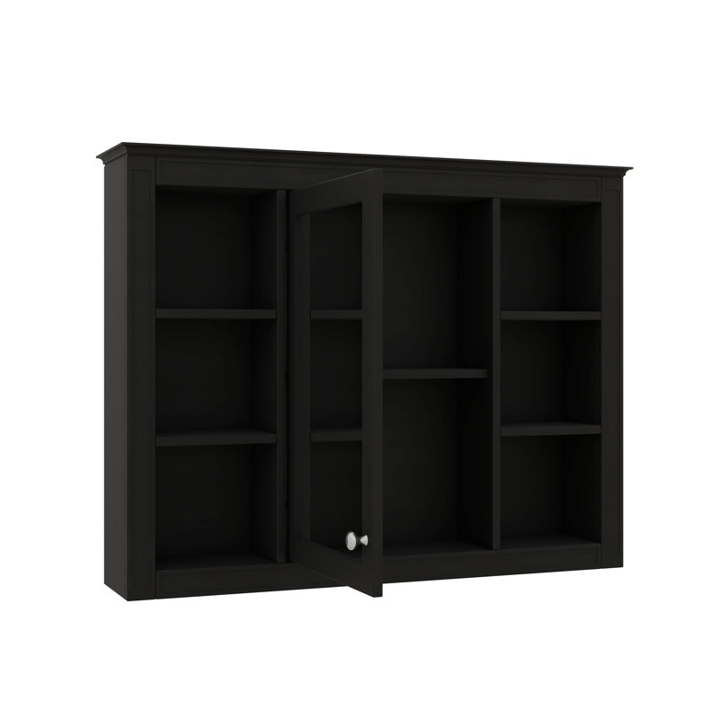 Armoire à pharmacie de 35 po x 27,5 po, armoire de rangement murale avec miroir, armoire à miroir avec 6 tablettes ouvertes