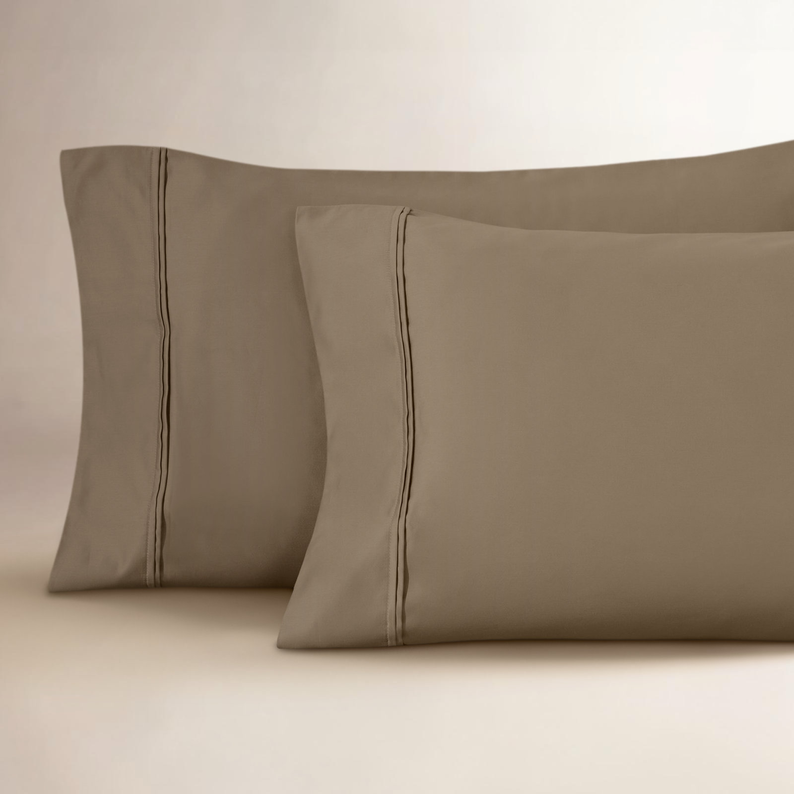Mellark Cotton Pillowcase, Taupe, Standard Pillowcase