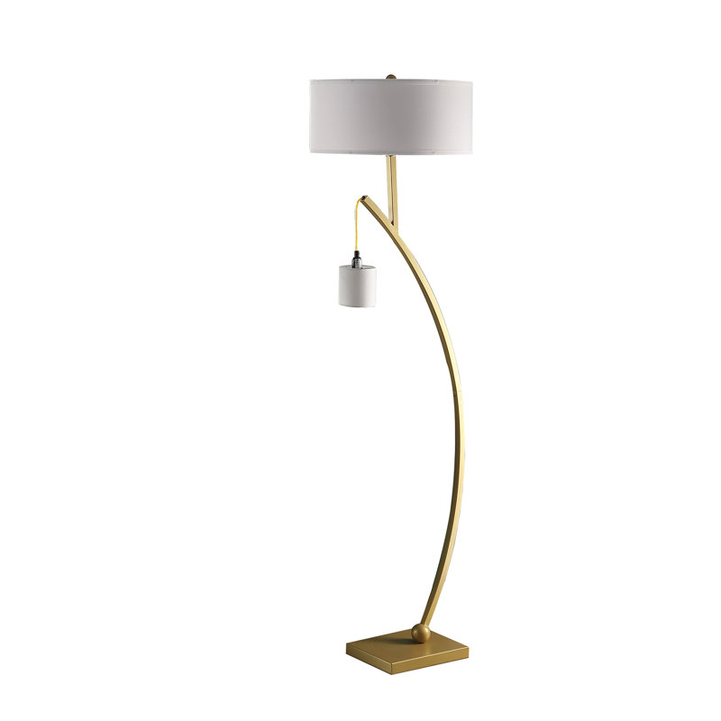 Lampe sur pied en métal 59 po, Doré