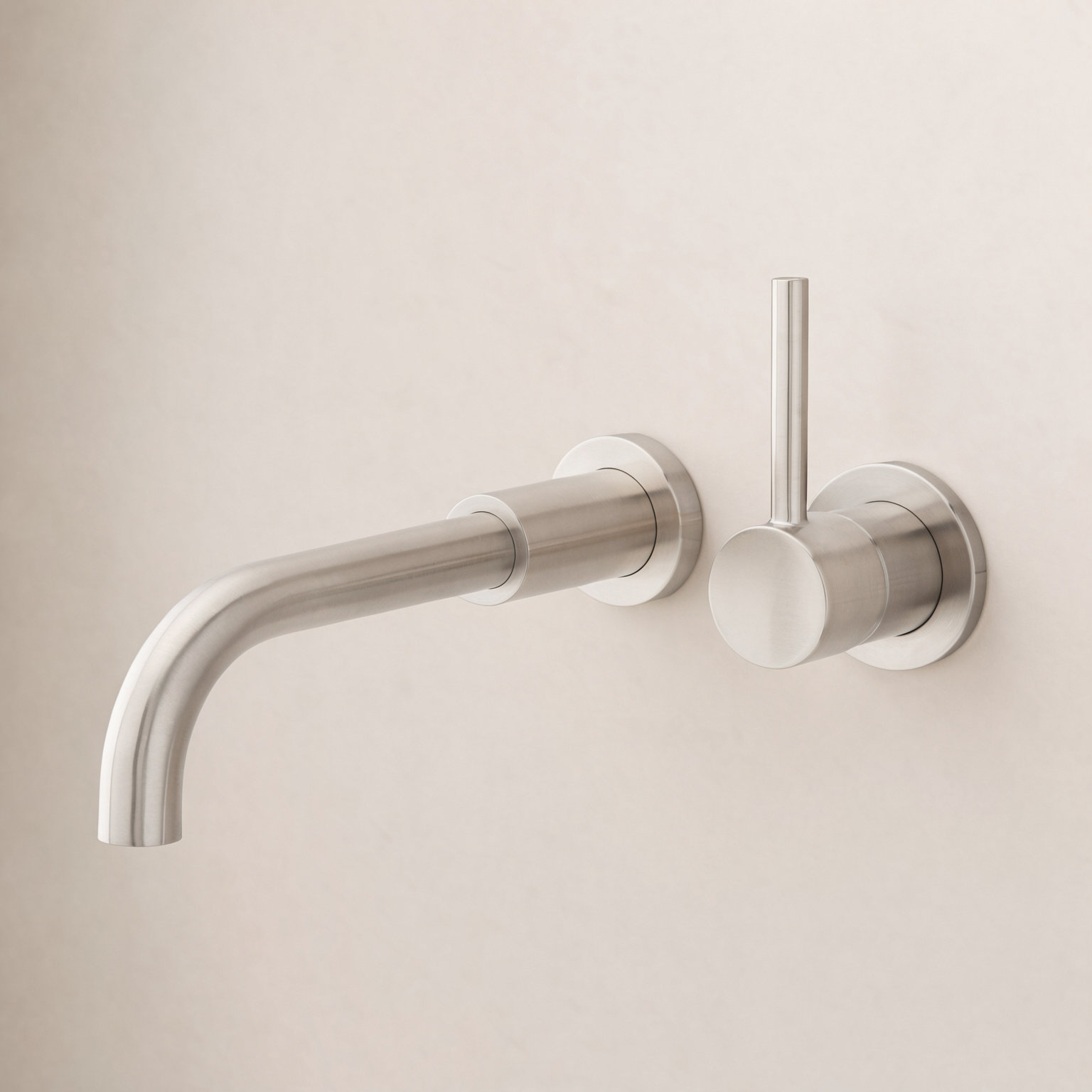 Lexia Wall-Mounted Widespread Bathroom Faucet, Brushed Nickel