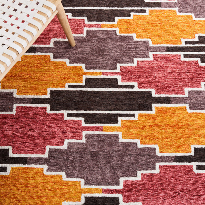 Tapis noir / rouille Rogan Drive 913, Rond 6 pi