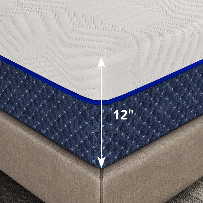 EGOHOME 12" Firm Gel Memory Foam Mattress in a Box – CertiPUR-US & OEKO-TEX Certified, 12", Queen