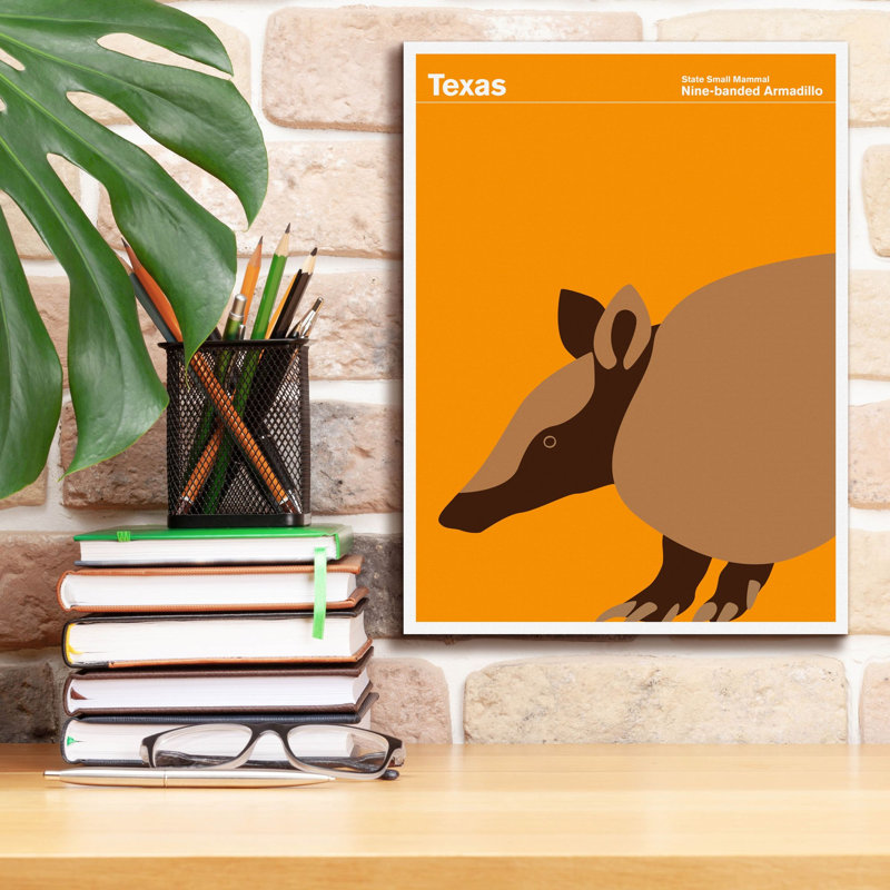 «State Posters TX» par Print Collection, art mural en verre acrylique, H 16 po x l 12 po x P 0,75 po