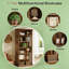 Élégante armoire de rangement de style campagnard avec bibliothèque spacieuse, tablettes réglables et fabrication en panneau de fibres à densité moyenne durable