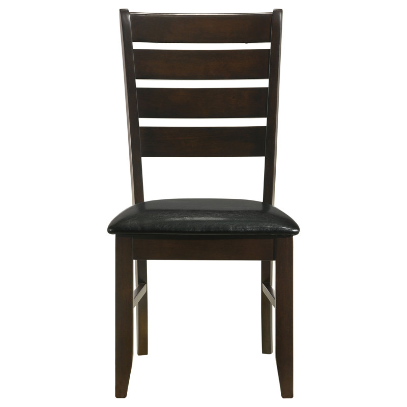 Cappuccino et chaises d'appoint rembourrées noires (ensemble de 2)