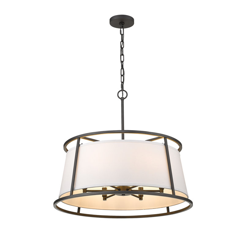 Luminaire suspendu tambour 6 lumières Kirtland, Bronze