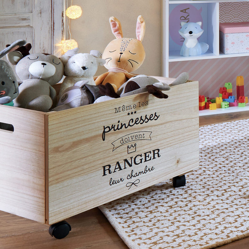 Guthir Zoomie Kids Solid Wood Toy Box