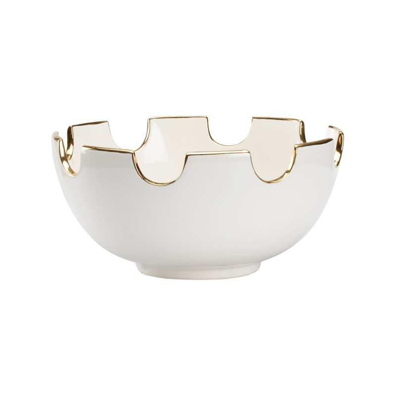 Classic Bowl, White/Gold