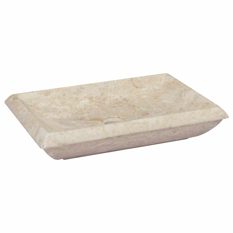 Borough Wharf Treadway 500mm L x 350mm W Marble Rectangular Sink, Cream