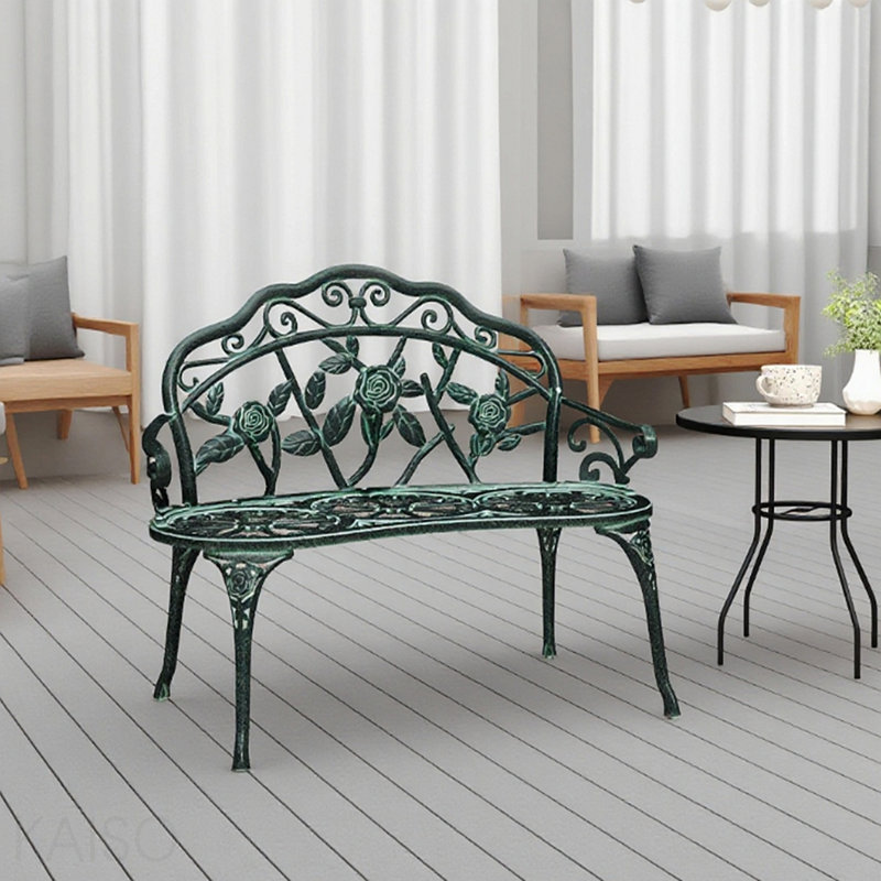 Banc d'extérieur en fonte, mobilier en fonte d'aluminium, banc en métal