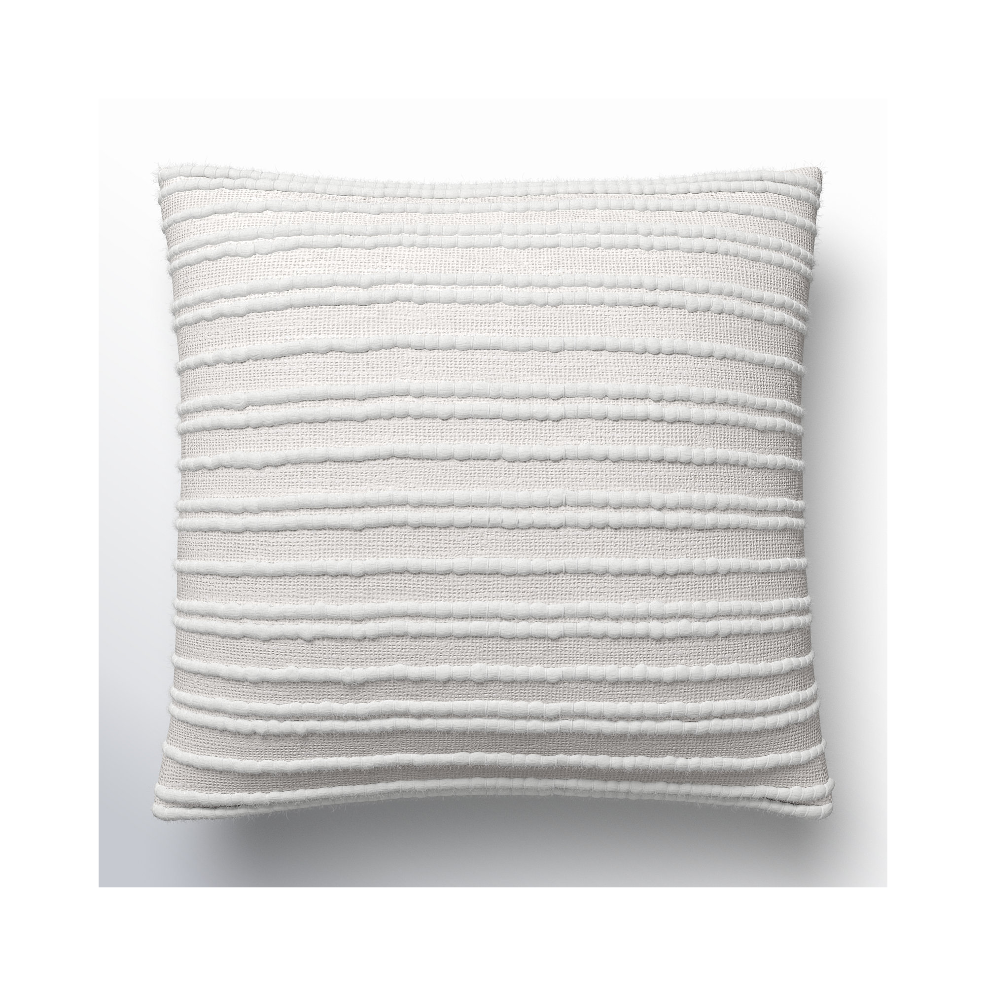 Amora Embroidered Cotton Pillow Cover, White, Polyester/Polyfill, 18" x 18"