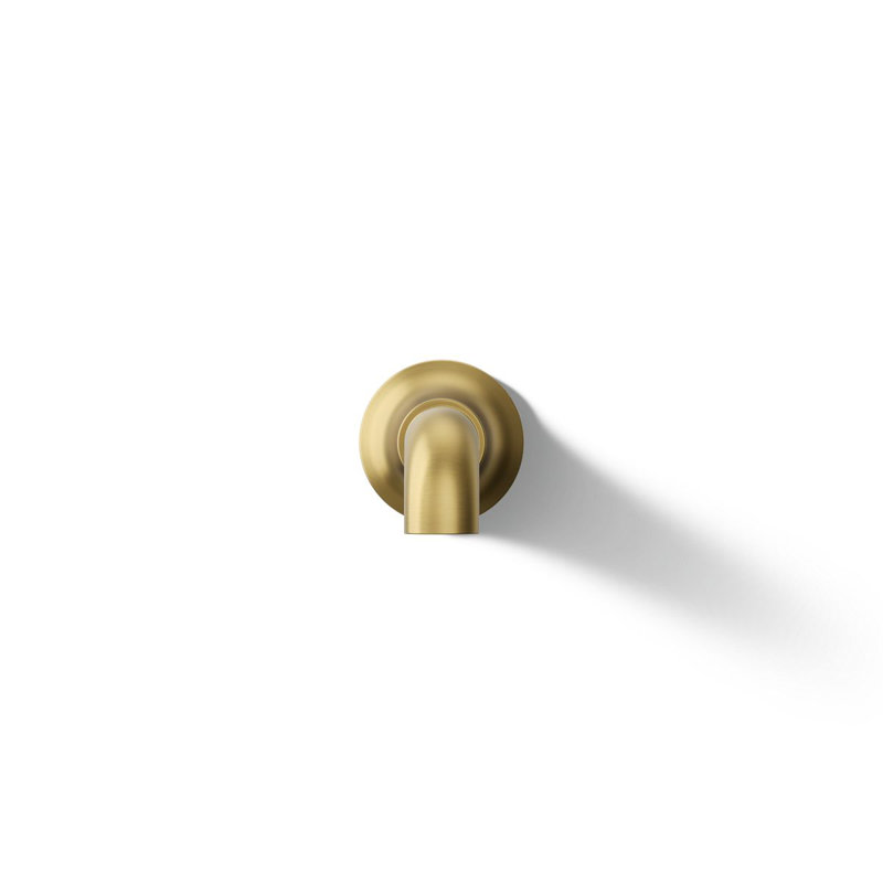 Tone Wall-Mount Non-Diverter Bath Spout, Vibrant Brushed Moderne Brass