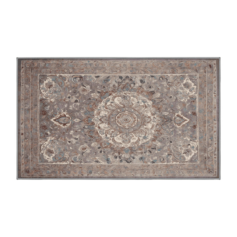 Machine Washable Gray Area Rug, Runner 2' x 5'