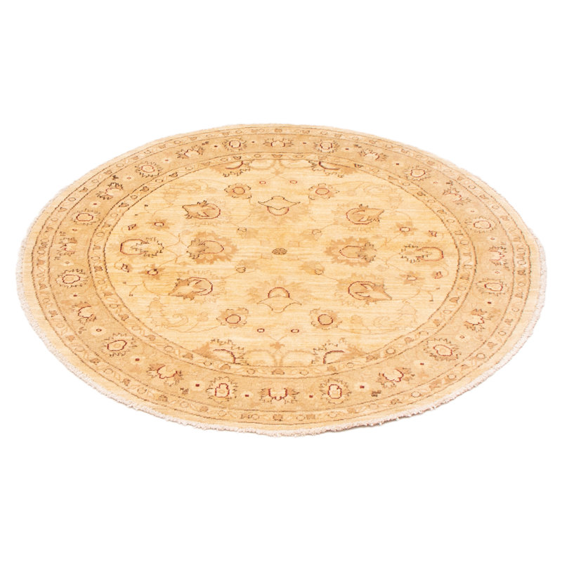 Tapis rond en laine noué à la main de conception unique 5 pi 0 po Chobi Finest New Age