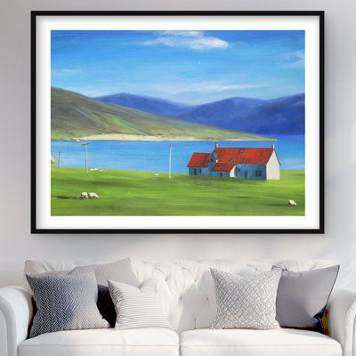 Scottish Highlands Little Red Roof House Print | Home Decor