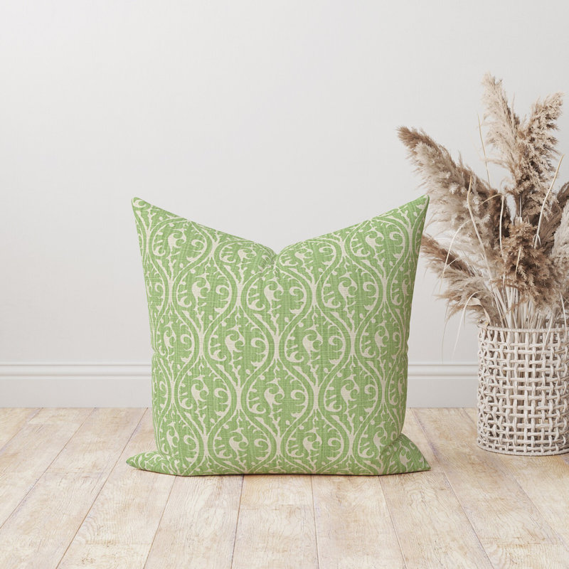 Coussin décoratif réversible vert Kimono Tendril, H 21 po x l 21 po