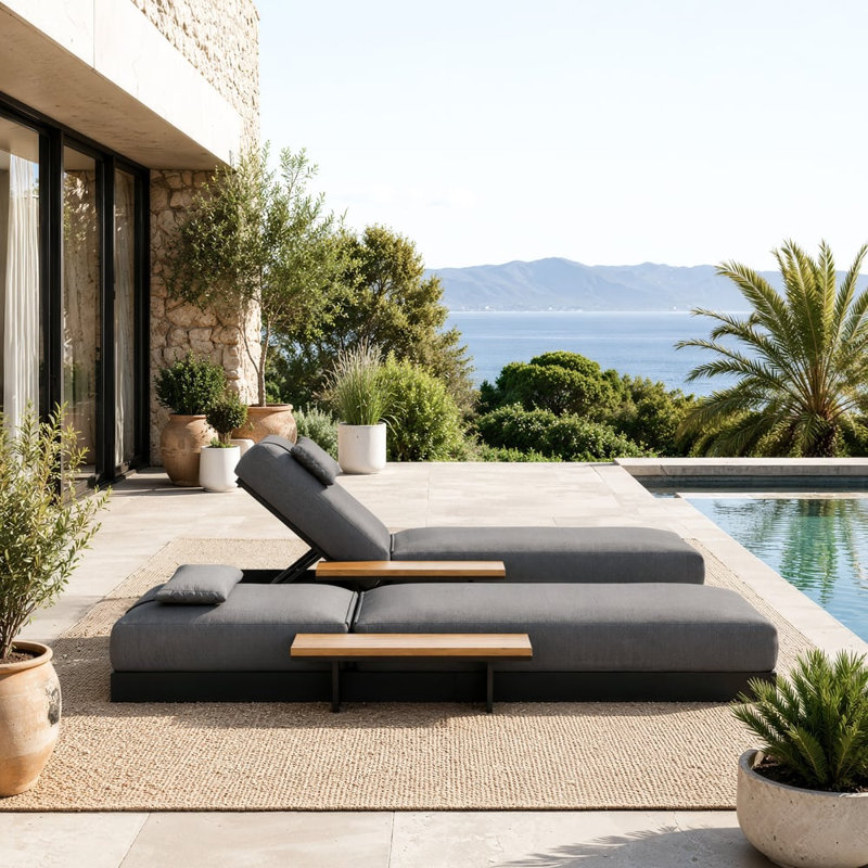 Garden Chair with Cushion, Gray