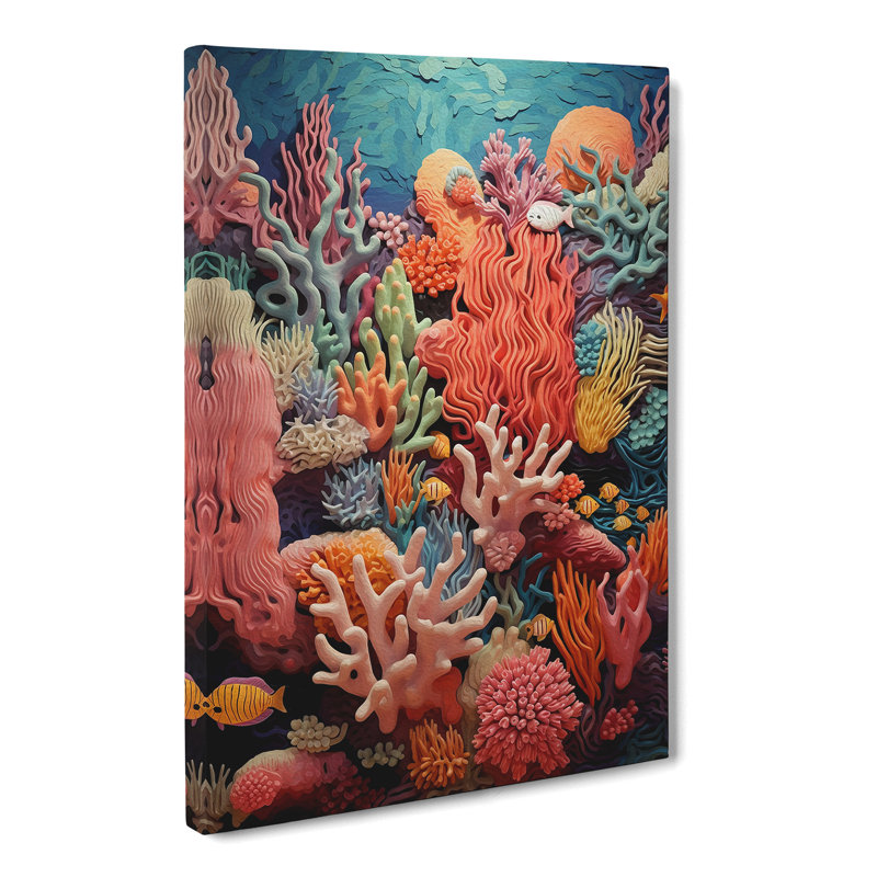Coral Orphism - No Frame Print, 76cm H x 50cm W x 3cm D
