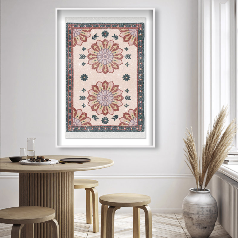 Midnight Damask Print by Oliver Gal, 37.5"H x 25.5"W, White Shadowbox