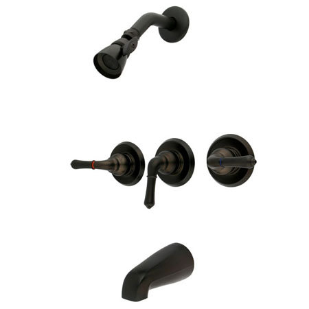 Magellan Diverter Tub and Shower Faucet with Rough-in Valve with Metal Lever Handles and Posi-Temp, Oil Rubbed Bronze Finish