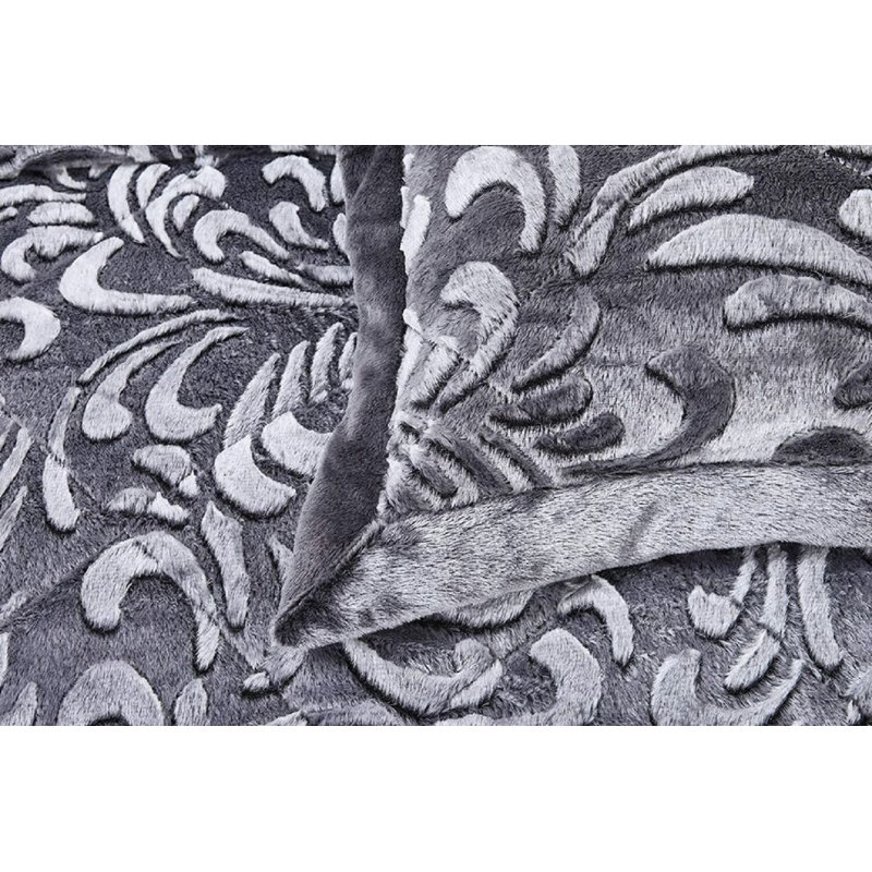 Whitt Polyester Bedspread with Pillow Shams Included, 250 x 250cm Bedspread + 2 Pillow Shams, Grey