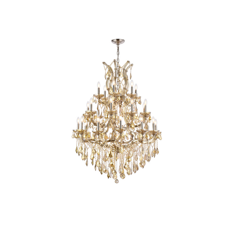 Stockard 28 - Light Chandelier, Royal Cut, Golden Teak (Smoky), Gold