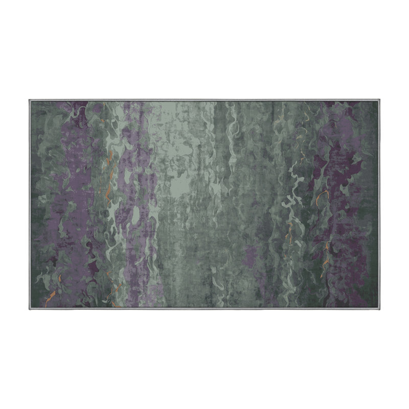 Tapis gris lavable à la machine, Rectangle 7 pi x 9 pi