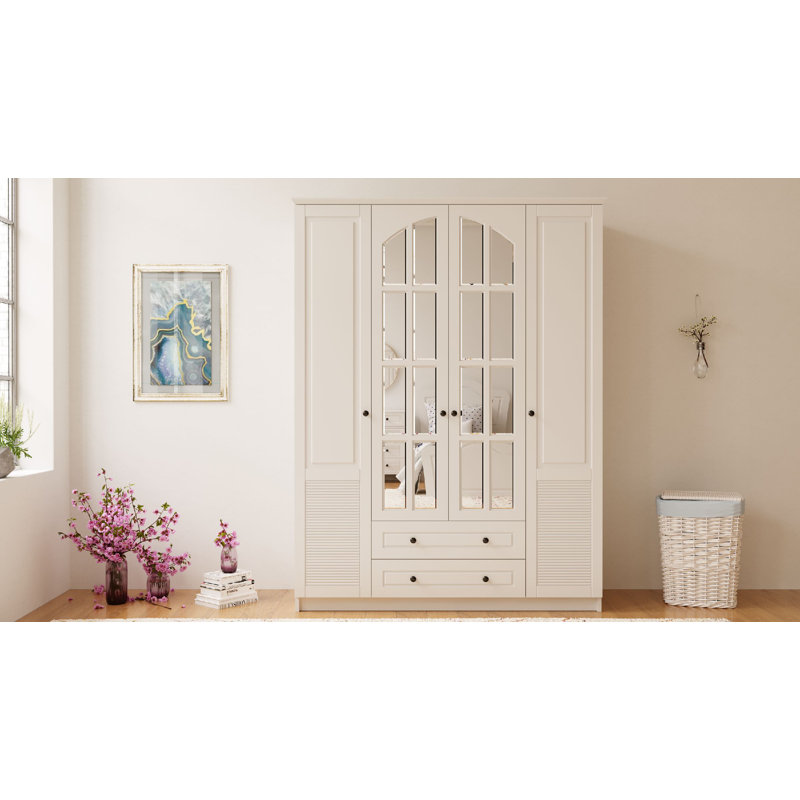 Lechlade 4 Door Manufactured Wood Wardrobe