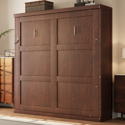 Lit escamotable avec structure en bois et support à lattes Murphy