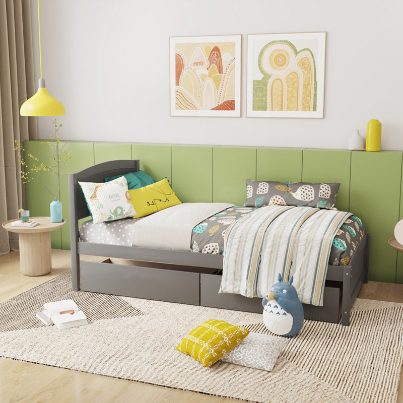 Lit plateforme avec rangement Kaoru, gris
