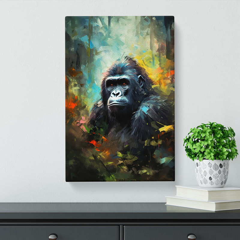 Gorilla Impressionism - Wrapped Canvas, 50cm H x 35cm W x 3cm D